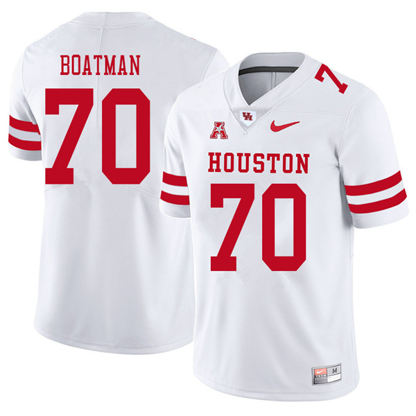 2018 Men #70 Jordan Boatman Houston Cougars College Football Jerseys Sale-White